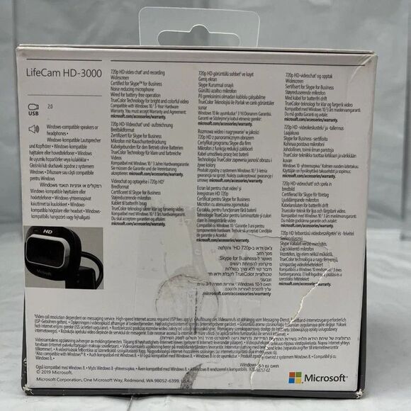 Microsoft LifeCam HD-3000 Black Widescreen With 720p Resolution Web Cam MS166 - Picture 4 of 7